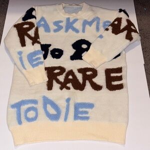 Women Cream and Brown Graphic Sweater Dress. 
Never worn.